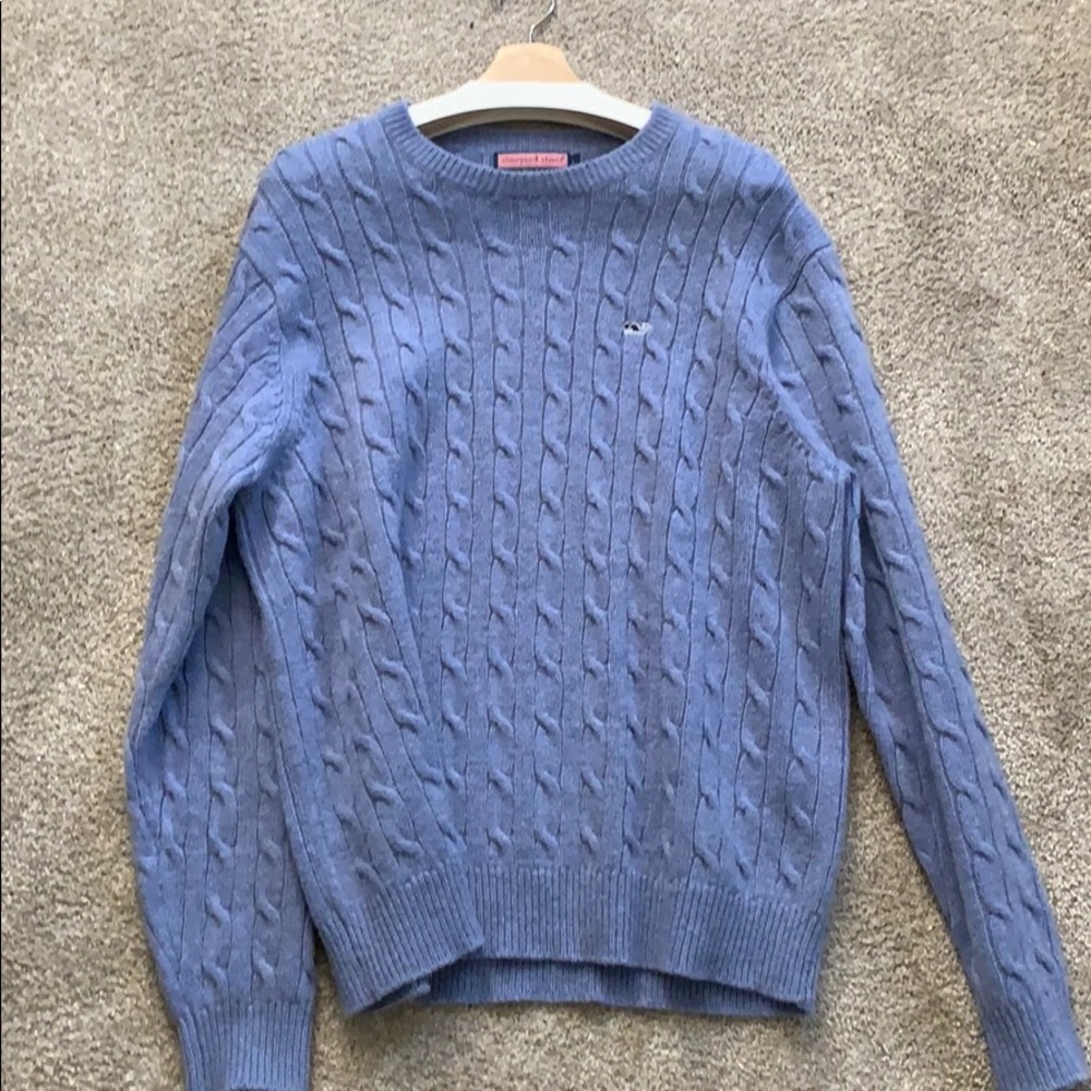 Light Blue Cable Knit Vineyard Vines Sweater